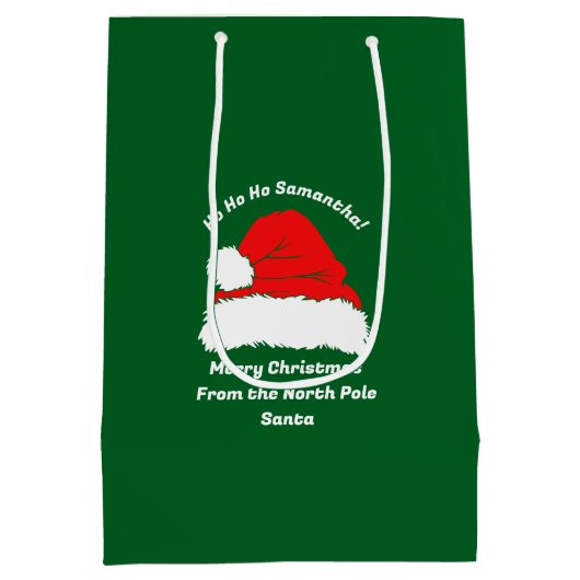 Santa Claus Christmas Gift Medium Cadeauzakje (Achterkant)