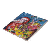 SANTA CLAUS, CHRISTMAS GIFT SACK EN TOYS TEGELTJE (Zijkant)