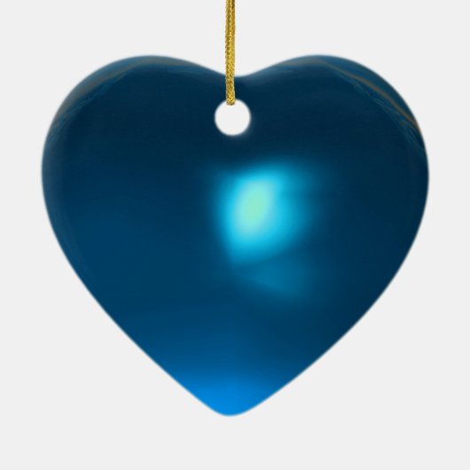 SANTA CLAUS, CHRISTMAS GIFTS Blue Sapphire Heart Keramisch Ornament (Achterkant)