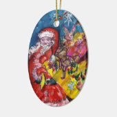 SANTA CLAUS, CHRISTMAS GIFTS EN TOYS Red Ruby Gem Keramisch Ornament (Links)