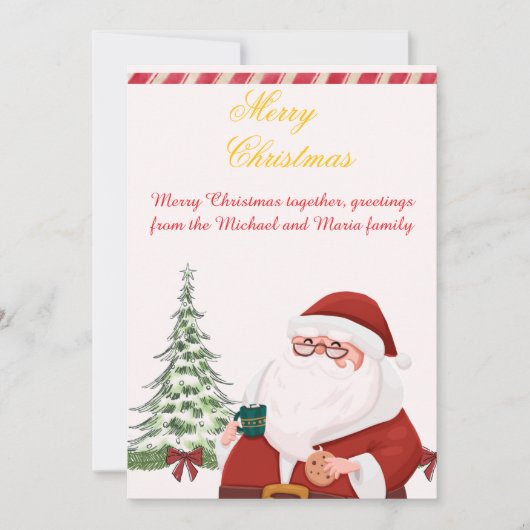 `Santa Claus Christmas Greeting Card Save The Date (Voorkant)