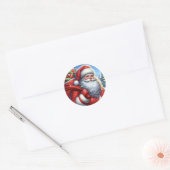 Santa Claus Christmas Kaart Seal Set van 20 Ronde Sticker (Envelop)