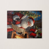 Santa Claus Christmas List Fireplace Scene Legpuzzel (Horizontaal)