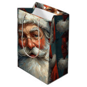 Santa Claus Christmas Medium Cadeauzakje (Achterkant Gekanteld)
