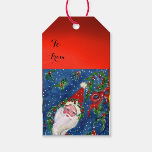 SANTA CLAUS , CHRISTMAS NIGHT CADEAULABEL (Voorkant)