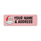 SANTA CLAUS CHRISTMAS RETURN ADRES ETIKETTERS ETIKET (Voorkant)