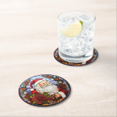 Santa Claus Christmas Set of 6  Ronde Kartonnen Onderzetter (Insitu)
