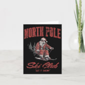 Santa Claus Christmas Snow Skiing At The North Le  Kaart (Voorkant)