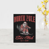 Santa Claus Christmas Snow Skiing At The North Le Kaart (Gele Bloem)