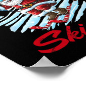 Santa Claus Christmas Snow Skiing At The North Pol Poster (Hoek)