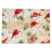 Santa Claus Christmas Spa Bath Tub Large Gift Bag Groot Cadeauzakje (Achterkant)