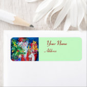 SANTA CLAUS, CHRISTMAS TREE EN GIFTS Red Green Etiket (Insitu)