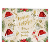 Santa Claus Christmas under palm tree California Groot Cadeauzakje (Achterkant)