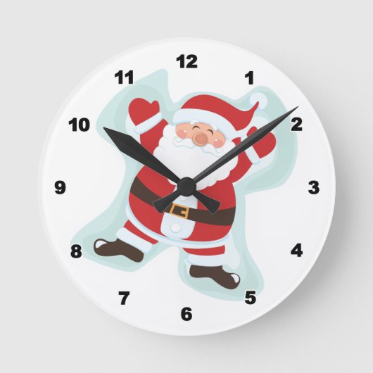 Santa Claus Clock Ronde Klok (Voorkant)