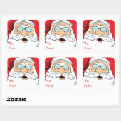 Santa Claus Close-up Vierkante Sticker (Vel)