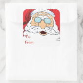 Santa Claus Close-up Vierkante Sticker (Tas)