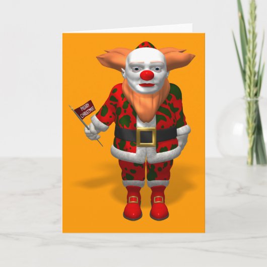 Santa Claus Clown Feestdagen Kaart (Voorkant)