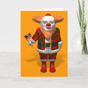 Santa Claus Clown Feestdagen Kaart