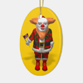 Santa Claus Clown Keramisch Ornament (Links)
