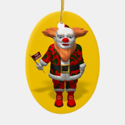 Santa Claus Clown Keramisch Ornament (Voorkant)