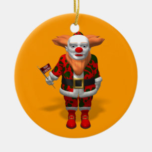 Santa Claus Clown Keramisch Ornament