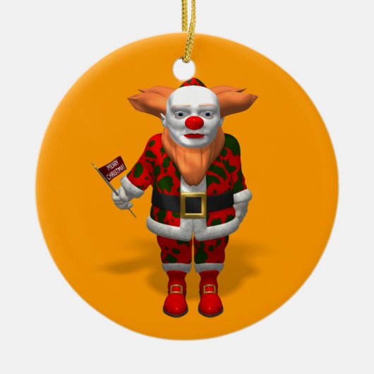Santa Claus Clown Keramisch Ornament (Voorkant)