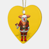Santa Claus Clown Keramisch Ornament (Links)