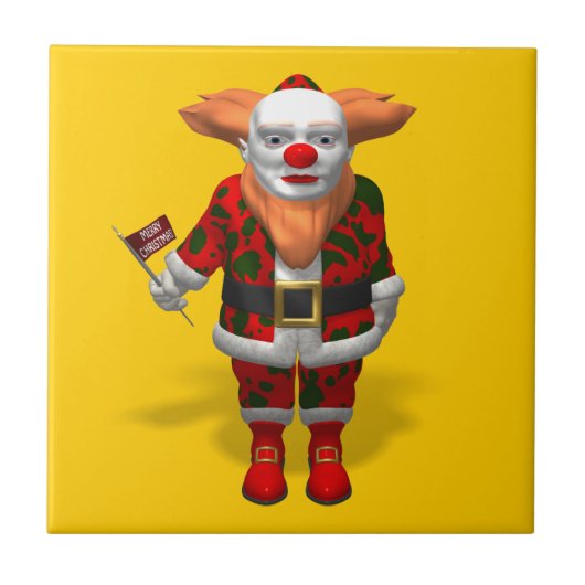 Santa Claus Clown Tegeltje (Voorkant)