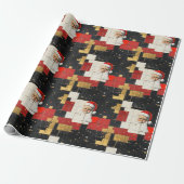  Santa Claus Collage Cadeaupapier (Uitgerold)