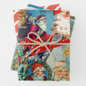SANTA CLAUS COLLAGE Wrapping Paper Flat SET (In situ)
