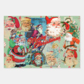 SANTA CLAUS COLLAGE Wrapping Paper Flat SET (Voorkant)