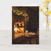 Santa Claus Coming Down the Chimney Kaart (Gele Bloem)