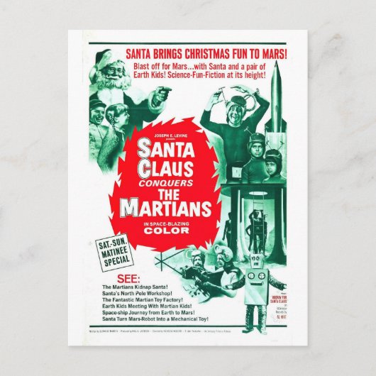 SANTA CLAUS CONQUERS THE MARTIANS POSTCARD FEESTDAGENKAART (Voorkant)