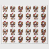 Santa Claus Coquette Bow School Onderwijs Cadeaupapier (Vlak)