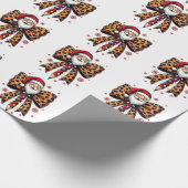 Santa Claus Coquette Bow School Onderwijs Cadeaupapier (Hoek)