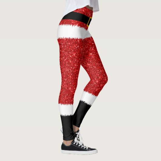 Santa Claus Costume Glitter-kerstLeggings Leggings (Rechts)