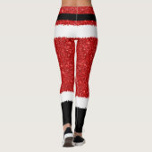 Santa Claus Costume Glitter-kerstLeggings Leggings (Achterkant)