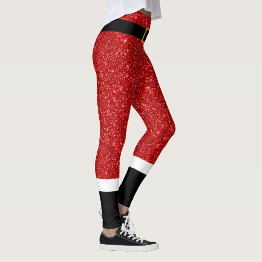 Santa Claus Costume Glitter-kerstLeggings Leggings (Rechts)
