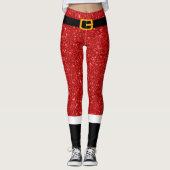 Santa Claus Costume Glitter-kerstLeggings Leggings (Voorkant)