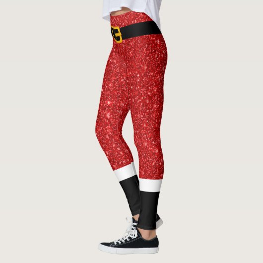 Santa Claus Costume Glitter-kerstLeggings Leggings (Links)