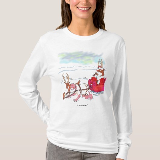 Santa Claus Coup dames witte T-shirt met lange mou (Voorkant)