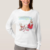 Santa Claus Coup dames witte T-shirt met lange mou (Voorkant)