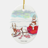 Santa Claus Coup oval ceramic ornament (Voorkant)