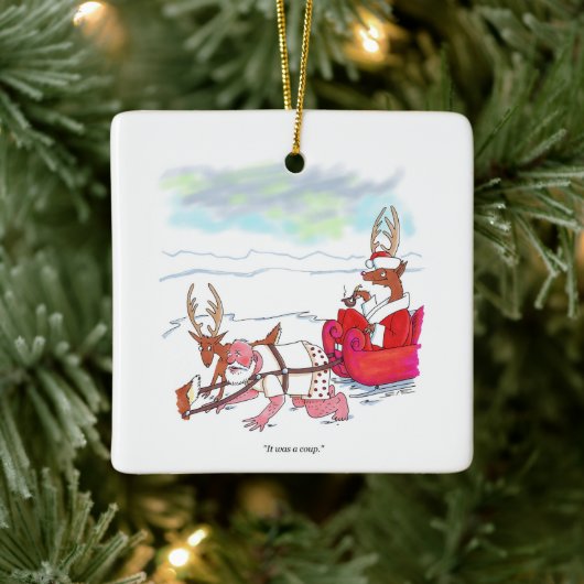Santa Claus Coup square ceramic ornament (Boom)