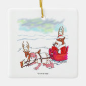 Santa Claus Coup square ceramic ornament (Voorkant)