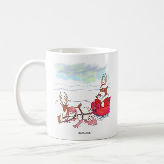 Santa Claus Coup tweezijdige mok (Links)