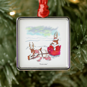 Santa Claus Coup vierkant premium ornament