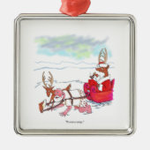 Santa Claus Coup vierkant premium ornament (Voorkant)