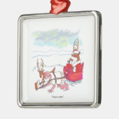 Santa Claus Coup vierkant premium ornament (Links)