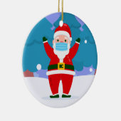 santa claus covid merry kerst gezichtsmasker keramisch ornament (Rechts)